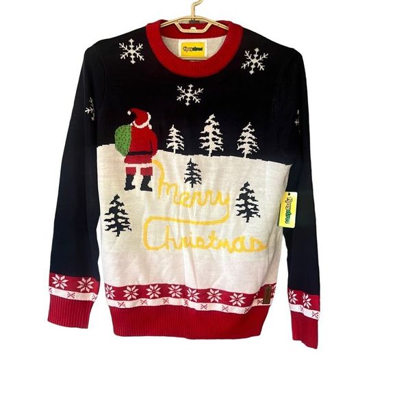 NWT Tipsy Elves Men’s Yellow Snow Ugly Christmas Sweater Santa Peeing XL - Picture 2 of 9
